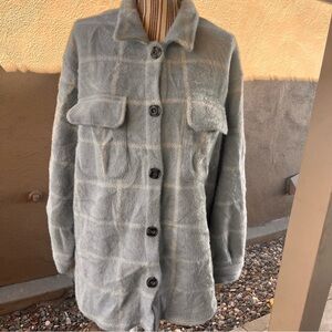 🆕 Z Supply Blue Plaid Teddy Jacket